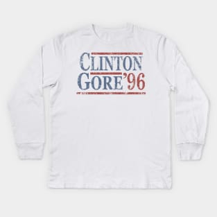 Distressed Clinton Gore 96 Kids Long Sleeve T-Shirt